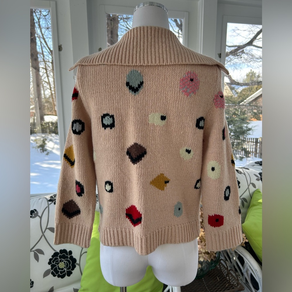 Anthropologie HWR "Chocolate Box" Pink and MultiColor Cardigan Sweater - Picture 2 of 5